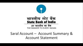 SBI Corporate Internet Banking Saral  Account Summary amp Account Statement [upl. by Shererd]