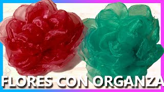 COMO HACER FLORES CON TELA ORGANZA FÁCILES  Manualidades [upl. by Yelruc]