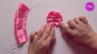 DIY Flor con Cintas Fácil  Paso a Paso [upl. by Dixie]