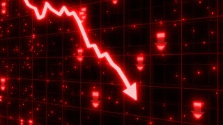 Stock Market Crash of Red Arrow Graph Going Down Into Recession 4K 60fps Wallpaper Background [upl. by Pirbhai]