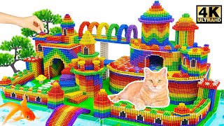 DIY  Build Mega Luxury Castle And Moat Around For Cat From Magnetic Balls  Magnet World Satisfying [upl. by Vernier47]