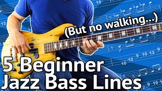 5 BeginnerFriendly JAZZ Bass Lines Guaranteed To Impress [upl. by Naugal]