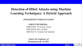 Detection of DDoS Attacks using ML Techniques A Hybrid Approach  PPT Presentation  CapstoneVIT [upl. by Soloman185]