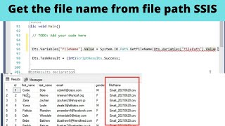 02 Get the file name from file path in SSIS and insert into SQL table  SSIS real time scenarios [upl. by Zenda]