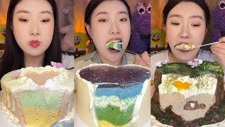 asmr mukbang  mousse cake compilaytion [upl. by Ardnahs201]