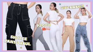 Shopee PANTSJEANS Haul 55 Ready  phonycore 2021 Philippines [upl. by Nnalorac418]