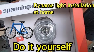 spanninga kendo  dynamo bike light installation and review with dynamo hub [upl. by Neiluj]