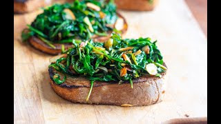 Arugula Toast  Vegan Appetizer or Main Course [upl. by Nevetse]