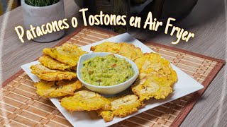 Cómo Preparar PATACONES o Tostones en la AIRFRYER Con GUACAMOLE🥑 Fácil y Rápido 👉2021 [upl. by Maise]