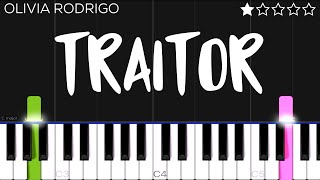 Olivia Rodrigo  traitor  EASY Piano Tutorial [upl. by Hsirt]