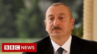 NagornoKarabakh President Ilham Aliyev speaks to the BBC  BBC News [upl. by Acirred]