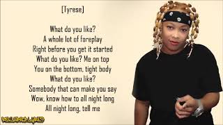 Da Brat  Whatchu Like ft Tyrese Lyrics [upl. by Boys727]