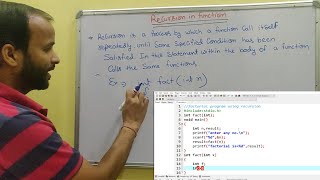 Recursion in function c programming  Theory  Program in Hindi  Learn Coding [upl. by Silvio]