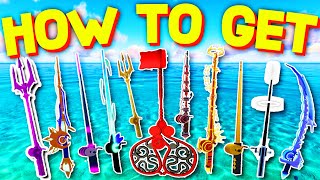 How To GET ALL FISHING RODS amp SHOWCASE in FISCH ROBLOX [upl. by Aihsinyt]