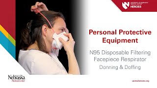 N95 Disposable Filtering Facepiece Respirator Donning amp Doffing [upl. by Lazes]