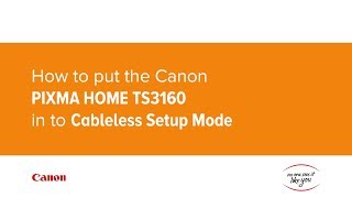 How to put the Canon PIXMA HOME TS3160 in to Cableless Setup Mode [upl. by Modeerf]