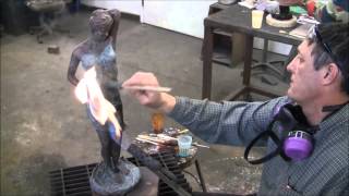 How to Patina a Bronze Sculpture 107 [upl. by Etnoled746]