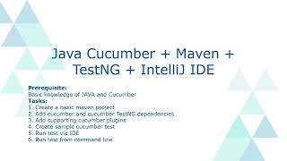 Java  Cucumber  TestNG IntelliJ [upl. by Ajani]