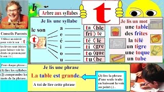 Apprentissage de la lecture Maternelle CP en Français  Alphabet  T t 9 [upl. by Stander]