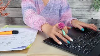 ASMR Paper amp Typing Sounds • Data Entry • Home Office Ambiance [upl. by Francyne]