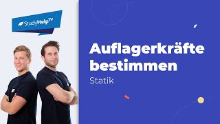 Auflagerkräfte bestimmen Technische Mechanik StudyHelp [upl. by Kinny905]