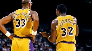 NBA Greatest Duos Magic Johnson amp Kareem AbdulJabbar vs 76ers 1986 [upl. by Ecinahc413]