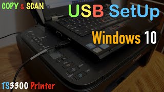 Canon PIXMA TS3300 USB SetUp Windows 10 Printing amp Scanning Review [upl. by Anelav223]