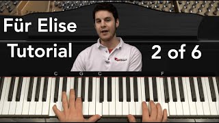 How to Play Für Elise by Beethoven Piano Tutorial Part 2 of 6 [upl. by Anirdnaxela]