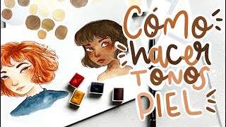 Â¿CÃ“MO HACER TONOS PIEL ðŸ§¡ CON 3 COLORES âœ¨ ACUARELA [upl. by Ycnay482]