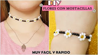 Tutorial🌼 Flores con mostacillas choker pulsera [upl. by Danita]