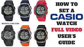 HOW TO SET A CASIO WATCH FULL VIDEO USERS GUIDE [upl. by Bari915]