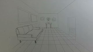 How to Draw a Room in 1Point Perspective [upl. by Inaffets128]