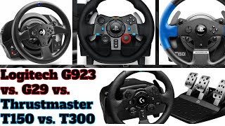 Logitech G923 vs G29 vs Thrustmaster T150 vs T300 im Vergleichstest [upl. by Arney]