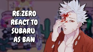 ReZero React To Subaru As Undead Ban  Gacha React [upl. by Admama]