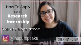 How To Apply For Research Internships With No Experience  Step by Step [upl. by Ahset403]