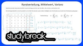 Randverteilung Mittelwert Varianz  Statistik [upl. by Hedgcock]