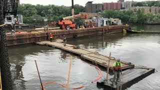 JFKs WWII era patrol boat is raised from Harlem River [upl. by Heeley]