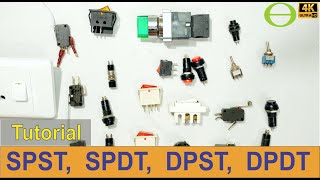 What is the difference between a SPST SPDT DPST and DPDT switch  Detailed [upl. by Nomolos]