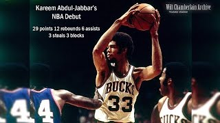 Kareem AbdulJabbars NBA Debut 29pts 12reb 6a 4stl 3blk Pistons at Bucks 10181969 Highlights [upl. by Azeria]