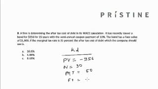 CFA Tutorial Corporate Finance Calculating The After Tax Cost of Debt [upl. by Yennej]