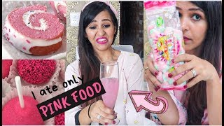 I Only ate PINK food for 24 HOURS [upl. by Aimej]