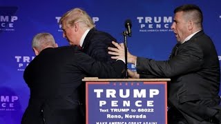 Donald Trump rushed off stage during rally in Nevada [upl. by Enylcaj]