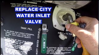 HOW TO REPLACE SHURFLO RV CITY WATER ENTRY  PRESSURE REGULATOR  BACKFLOW PREVENTER [upl. by Assenahs]