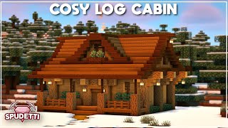 Minecraft How to Build a Cosy Log Cabin Easy Tutorial 2020 [upl. by Diaz]