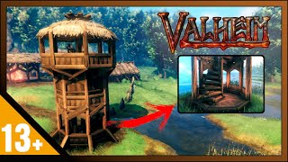 Valheim How To Build Watchtower  Circular Guard Tower  Build Guide [upl. by Aniahs692]