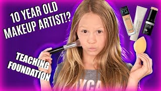 10 Year Old Kid Teaches Makeup Easy Foundation Routine Makeup Tutorial [upl. by Gagne995]