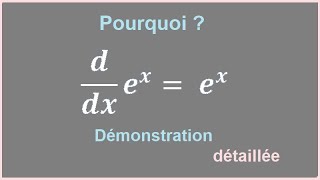 Dériver une fonction exponentielle  Démonstration détaillée [upl. by Wiltz]