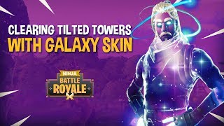 Clearing Tilted Towers Featuring GALAXY SKIN  Fortnite Battle Royale Gameplay  Ninja amp Wildcat [upl. by Daria]