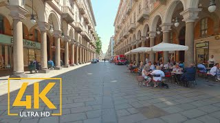 Turin Virtual Walking Tour in 4K  Turin City Travel Guide [upl. by Airdnaz281]