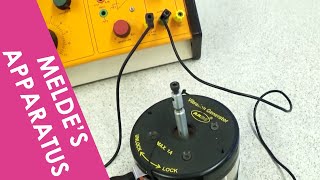 Standing Waves on a String Meldes Apparatus  PRACTICAL  A Level Physics [upl. by Ahtnicaj200]